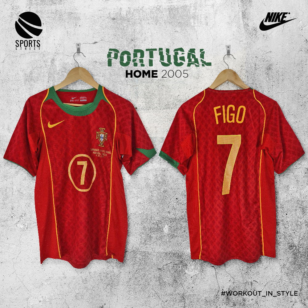Portugal Home Figo Classic Soccer Jersey 2004